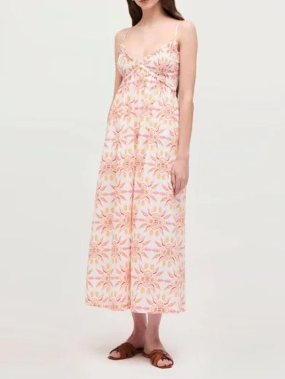 Hill House Sydney Nap Maxi Dress Orange Shell Mosaic